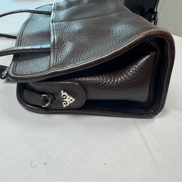 Brighton Pebbled Leather Croco Embossed Shoulder Bag Purse Handbag - Picture 5 of 11